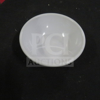White 6-inch bowl, smooth finish, pristine condition, no visible markings or labels, simple and classic design.