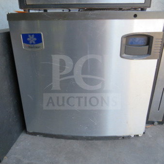 Manitowic IY0524-161 ice maker, stainless steel, 115V, minor surface scratches, working when removed.
