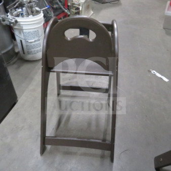 Koala Kare poly high chair with safety straps, brown finish, sturdy design. Ideal for commercial settings.