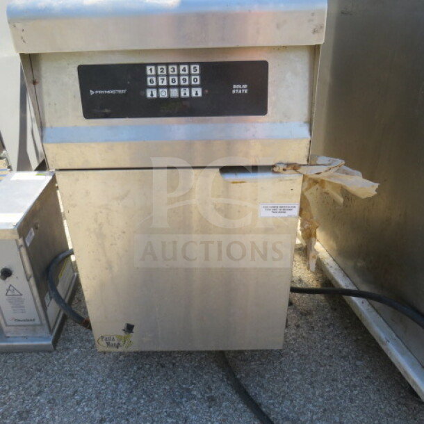 Frymaster Pasta Magic Cooker, model 8BCSC, on casters. 208 Volt, stainless steel. Dimensions 18x32x40 inches. Solid-state controls.