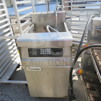 Frymaster Pasta Magic Cooker, Model 8BCSC, on casters. 208 Volt, 18x32x40 inches, control panel visible, stainless steel.