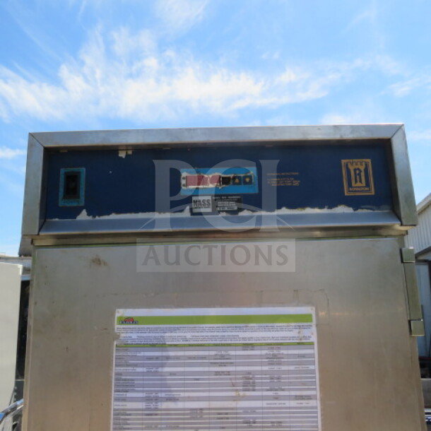 Royalton SSRHH-2000-C4 Heat and Hold on casters, 120V, 25.5x35.5x74.5 inches, visible control panel and labels, stainless steel.
