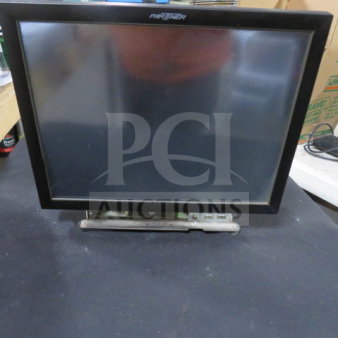 Partner One POS All In One System, Model PT-5710, features a touchscreen monitor. Used condition, model label visible.
