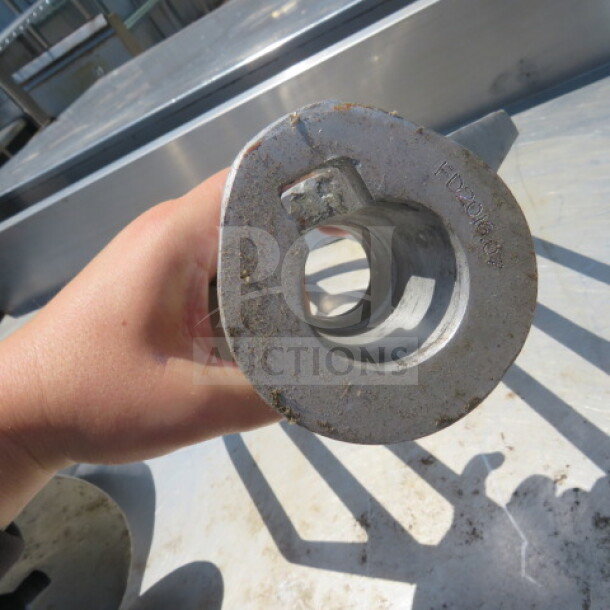 One 60 quart paddle, metal, sturdy condition, used for mixing, visible markings on the end for identification.