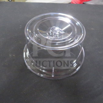 New 8-inch clear poly plate cover, durable design, ideal for food service. Model: 12XBID.