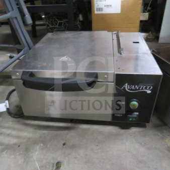 Avantco Steamer, Model 1770S1800, 120V, stainless steel, used condition, with power and steam controls visible.