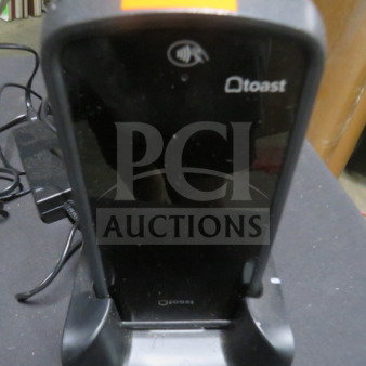 One Lot Of TOAST Go 1 POS Handheld Terminal, Model TG100, with 5 handhelds and 1 charging station, by Toast.