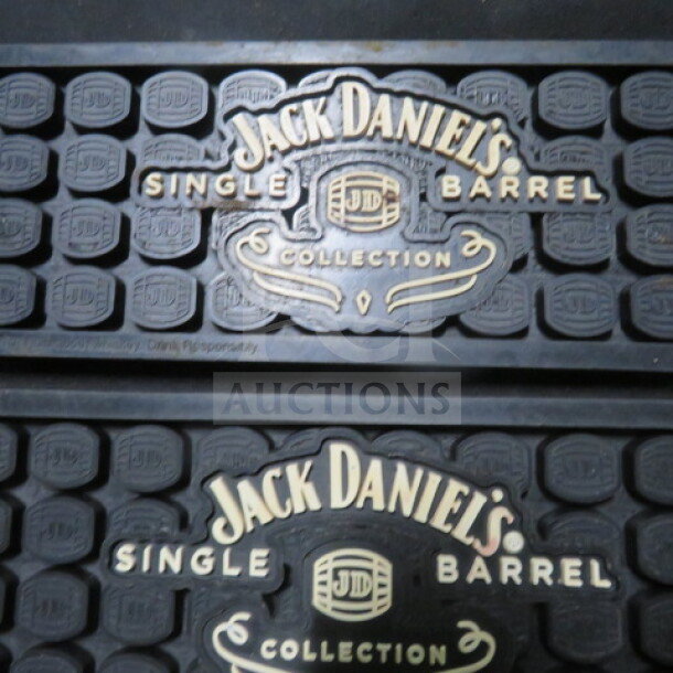 Jack Daniels Single Barrel Collection bar mat, black rubber, embossed branding, excellent condition, 3XBID.