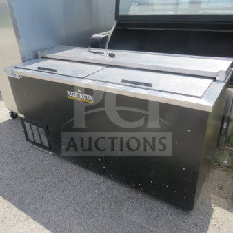 Beverage Air Bottle Box, Model DW64-B, 115V, 65x27x34 inches. Working, but not cold. Exterior label: Rogue Nation.