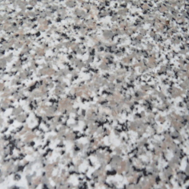 Laminate table with pedestal base, speckled surface design, measures 48x30x30 inches, in good condition.