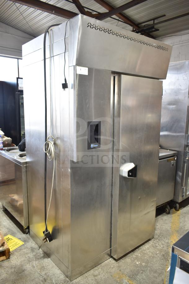 Desmon GBF-20GN1/1HNTS-R-ETL commercial roll-in rack blast chiller, 208-220V, 1 phase, stainless steel, slight wear.