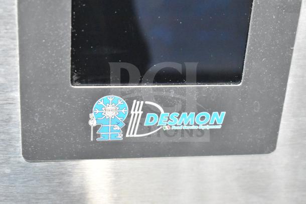 Desmon GBF-20GN1/1HNTS-R-ETL logo on grey panel, indicating a commercial blast chiller.