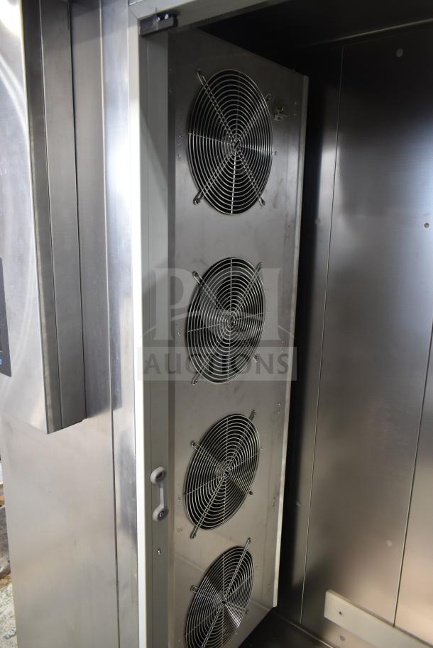 Desmon GBF-20GN1/1HNTS-R-ETL blast chiller with visible fans, stainless steel interior, for commercial use, 208-220V, 1 phase.