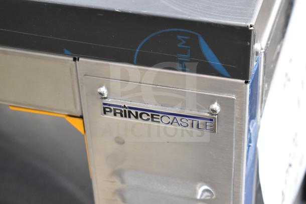 Brand new Prince Castle DHB2PT-44D pass-through holding bin. Stainless steel with visible logo plaque and protective film.