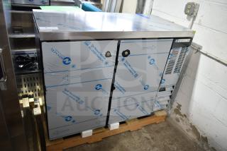 Brand new Beverage Air BB48HC-1-B-27 back bar refrigerator, 48", black, solid doors, 115V, scratch and dent condition.