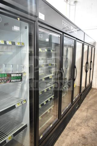2019 True GDM-72-HC commercial 3-door reach-in cooler merchandiser in good condition. 115 volts, 1 phase.