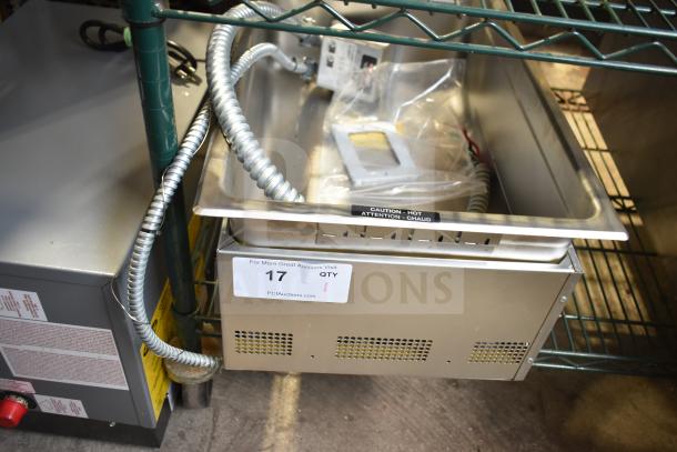 Brand new Hatco HWBI-FULD hot food well, insulated, single drop-in, 208V, 1 phase, with drain, minor scratches.