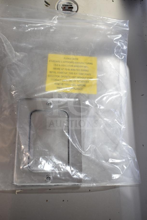 New Hatco HWBI-FULD hot food well, 208V, 1 phase, insulated, drop-in, with drain. Yellow warning label visible.