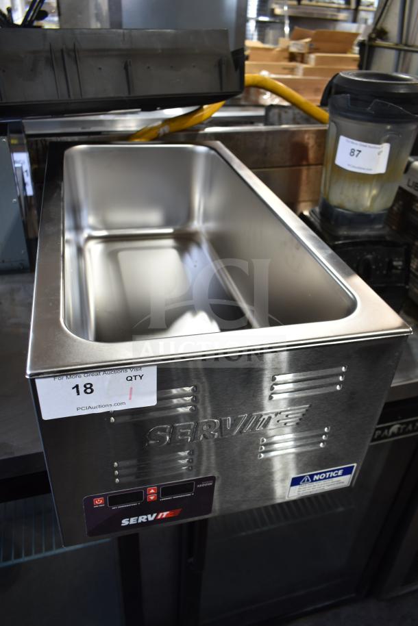BRAND NEW ServIt 423FW150L electric countertop food warmer, 12" x 27", digital controls, 120V, scratch and dent condition.