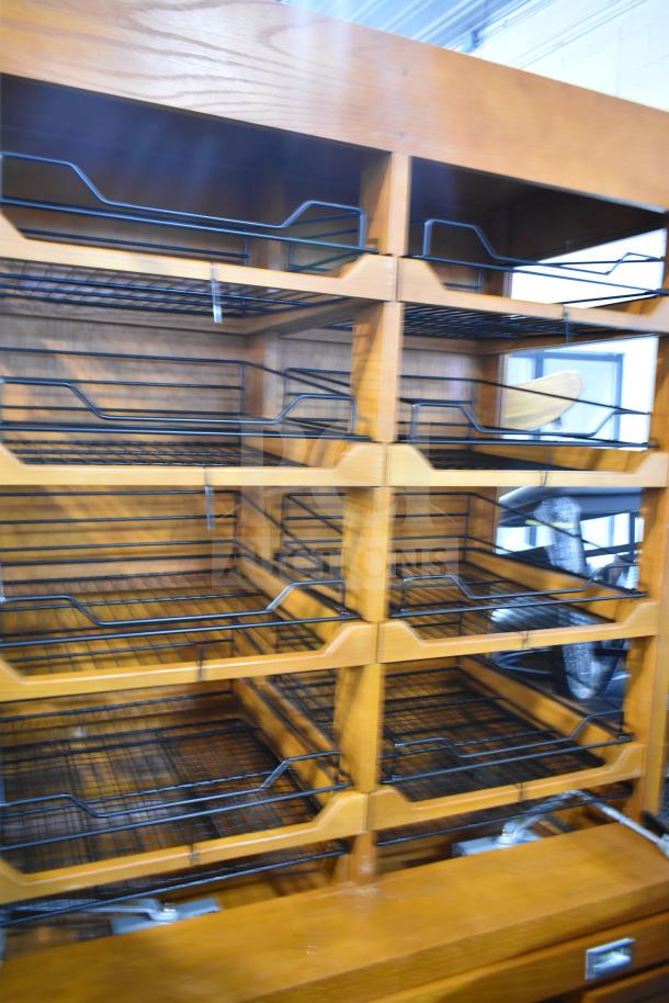 Avantco dry bakery display case, model 178HBB95HC. Wood pattern, wire racks, brand new with minor cosmetic imperfections.