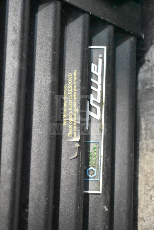 2019 True GDM-72F-HC Commercial Freezer tag showing warranty service instructions and True logo.