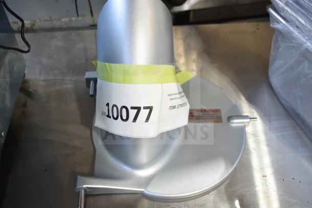 Avantco 177MX20DOOR front cover with feed chute for MX20 series slicer, new condition, labeled with item number 10077.