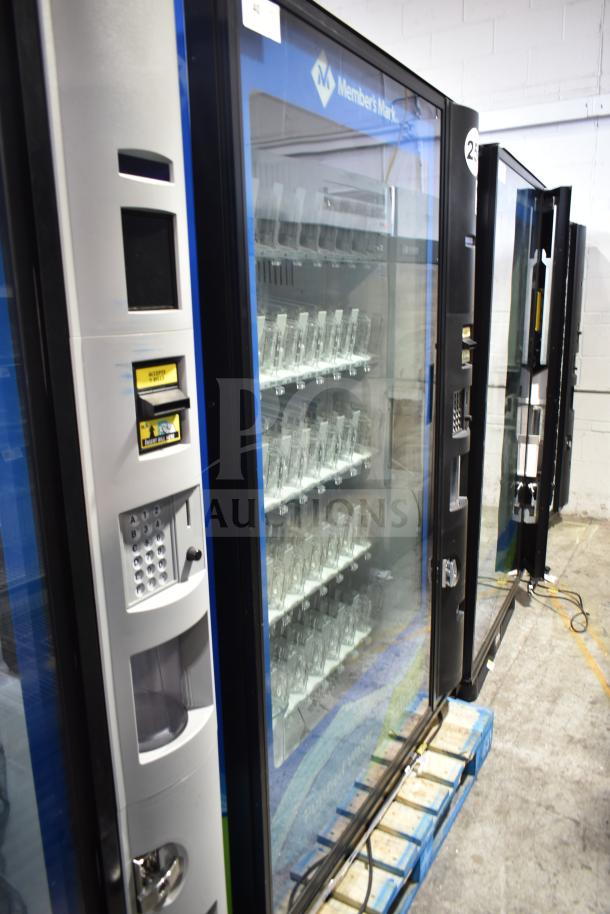 Crane 5800-4 vending machine with bill acceptor, commercial model, glass front, good condition, 115V, 1 phase.