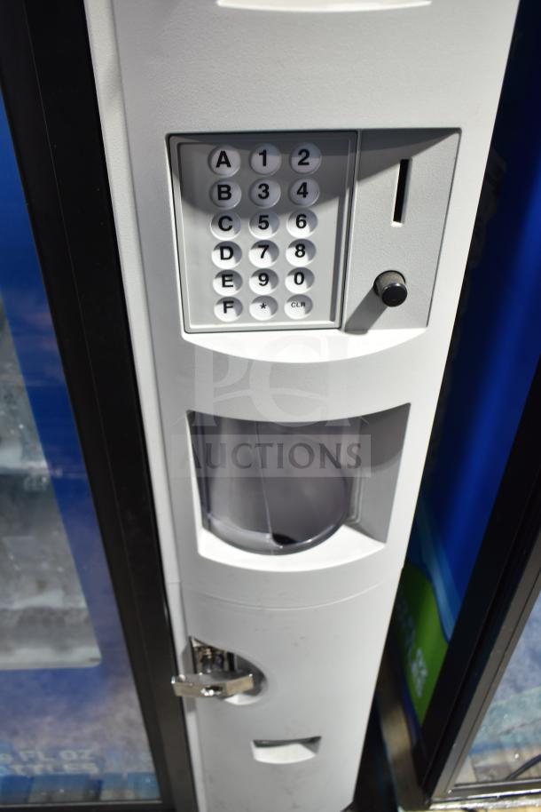 Crane 5800-4 commercial vending machine, keypad visible. Accepts bills. Model: 5800-4. 115V, 1-phase.
