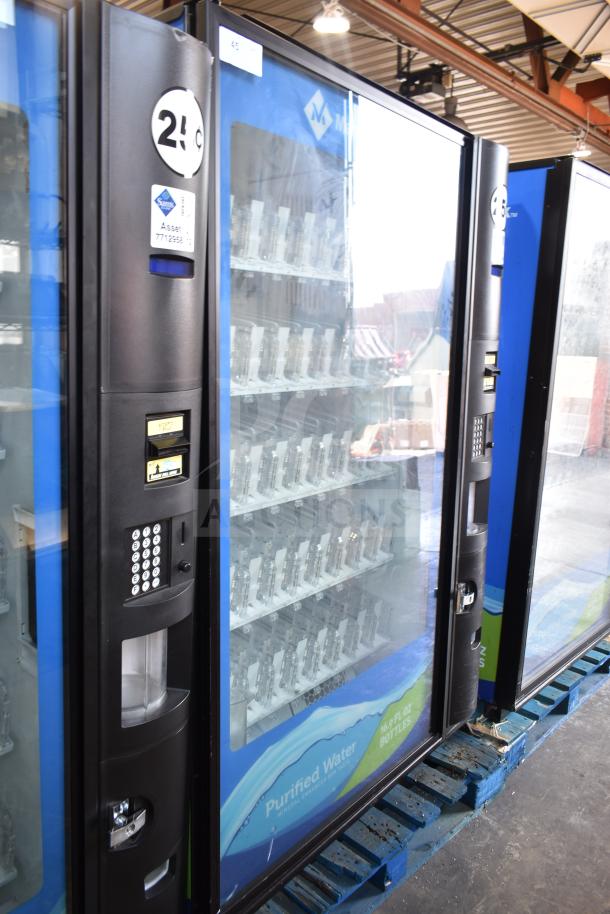 Crane 5800-4 vending machine, commercial bottled drink model with bill acceptor, 115 volts, 1 phase.