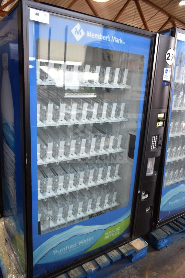 Crane 5800-4 vending machine, commercial use, with bill acceptor, 115V, 1 Phase, Member’s Mark branding, empty slots.