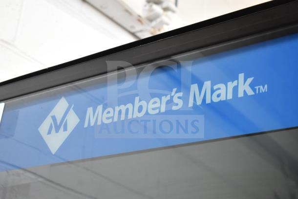 Crane 5800-4 commercial vending machine, 115V, 1 phase, features bill acceptor, Member's Mark sign visible.