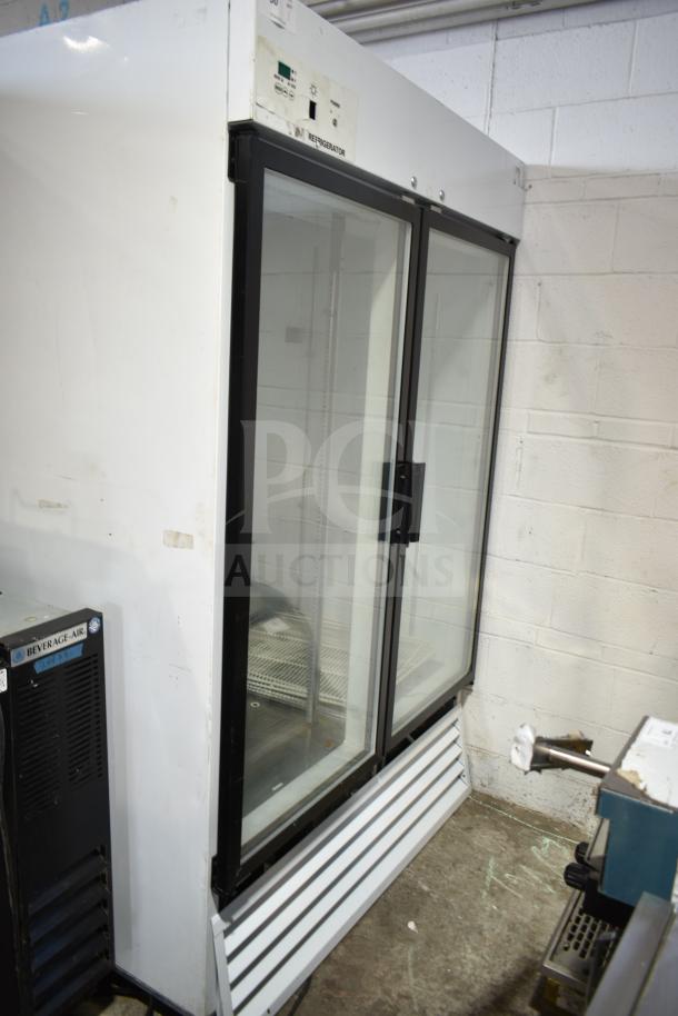 So-Low DHF4-49GD 2 Door Reach In Freezer Merchandiser, 115V, 1 Phase, commercial use, good condition, glass doors.