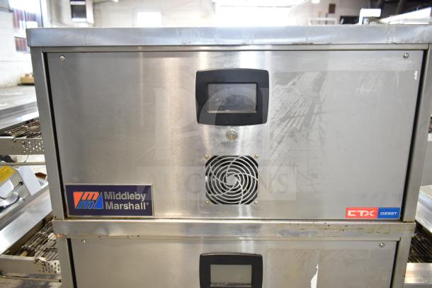 Middleby Marshall CTX DZ33T commercial conveyor pizza ovens, stainless steel, electric, 208V, on casters, tested.