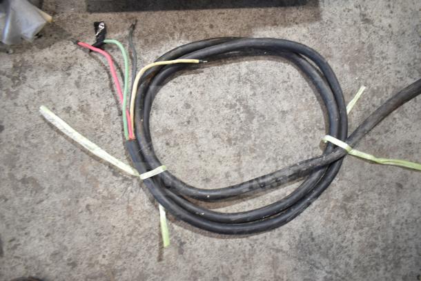 Stephan VCM44A/1 commercial cutter mixer cable; 208V, 3-phase. Distinctive color-coded wires; well-maintained condition.