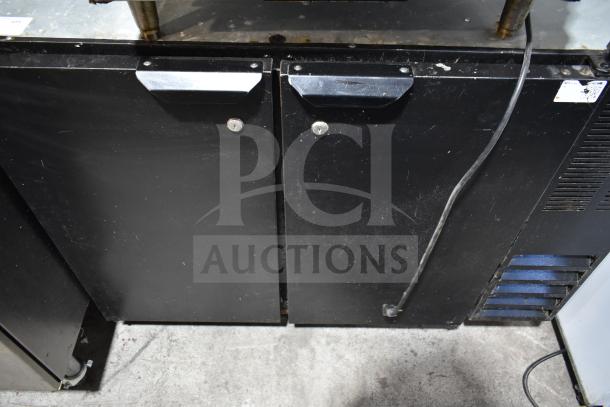 Beverage Air BB48Y-1-B undercounter cooler, 2-door, black finish, 115V, visible wear, functional cords.