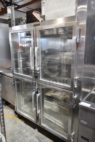 Traulsen RHT 2-32NUT Commercial 4 Half Size Door Reach In Cooler Merchandiser. 115 Volts, 1 Phase.