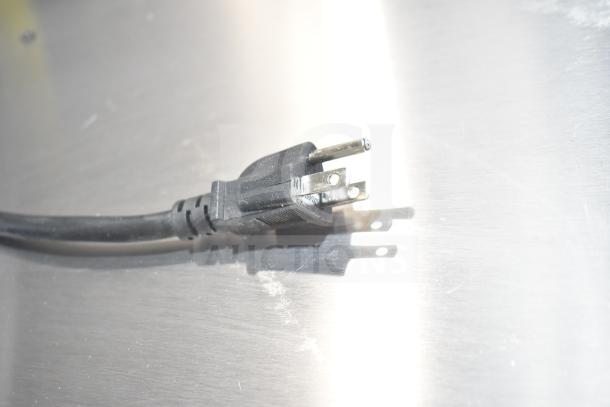 Close-up of power plug for Vollrath COV-120-HS half-size convection oven, 120 volts, 1 phase.