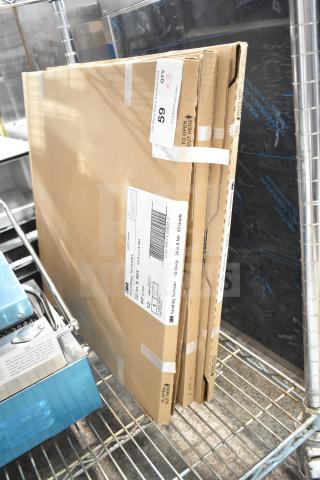 3 new 3M sanding screens, 20 in x NH, 60 grade, in cardboard packaging with handling labels.