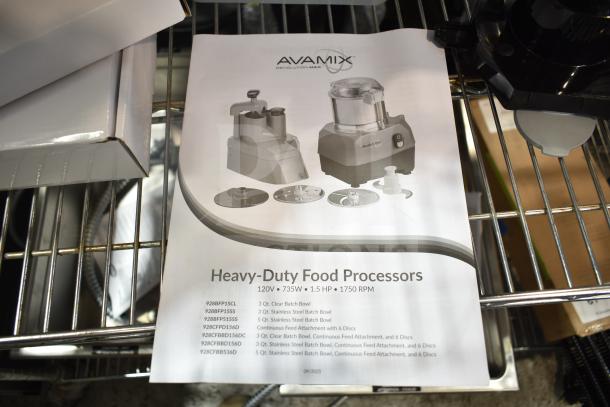 BRAND NEW AvaMix 928MAXCFEED Continuous Feed Attachment with four discs and dicing kit, Revolution Max Series.