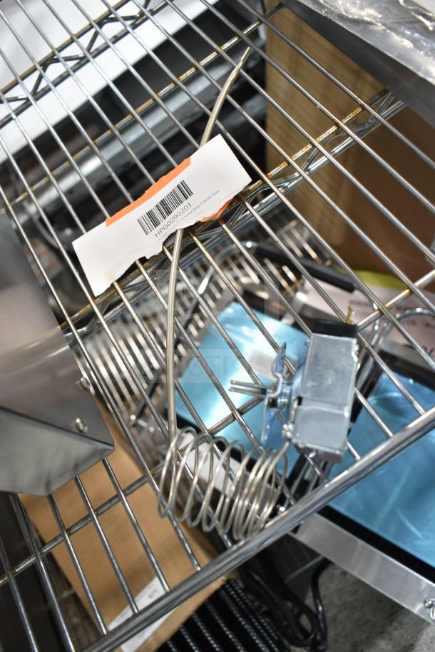 8 brand new, scratch and dent items including relay, switch, valve kit. Barcode tag marked "HRGC02020201" visible.