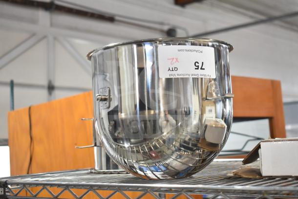 Brand new Hobart BOWL-EMM10 10 Qt. stainless steel mixing bowl for EMM10-1STD, with tags, scratch and dent.