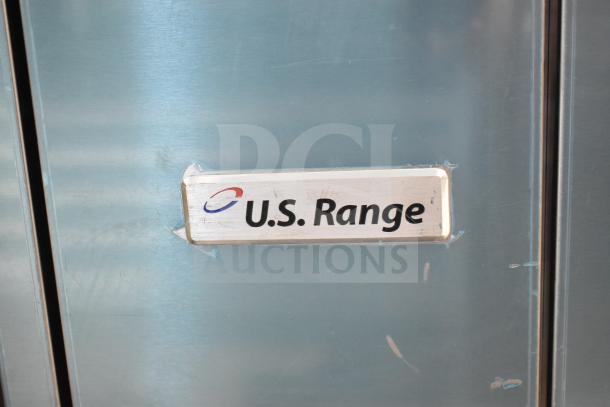 US Range Commercial Counter, stainless steel, featuring a visible U.S. Range logo, showing minor wear.