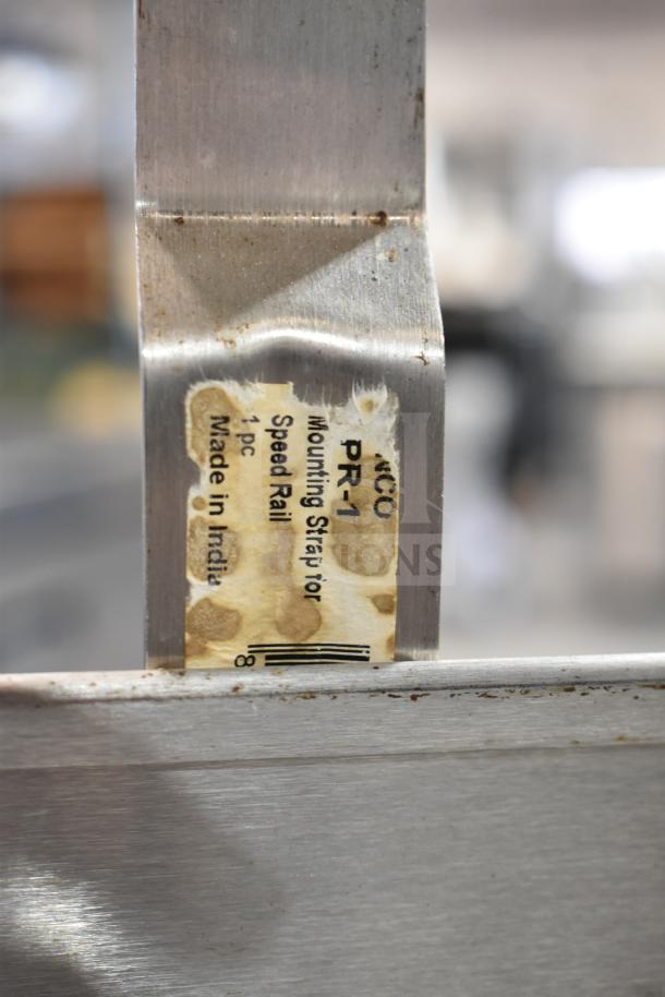 Steel mounting strap for Speed Rail, labeled PR-1, 1 piece, made in India. Slight wear visible on label.