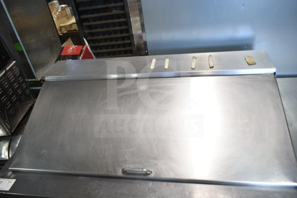 Delfield 4472N-18M Commercial Prep Table, stainless steel, used, Mega Top with covered compartment, 115V, 1 phase.
