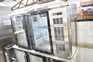 Spartan SGBB-58 Commercial 2 Door Back Bar Cooler Merchandiser, stainless steel, 115V, excellent condition.
