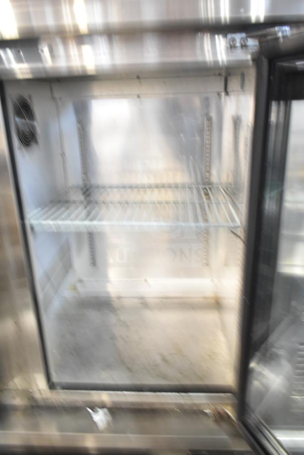 Spartan SGBB-58 Commercial 2 Door Back Bar Cooler, stainless steel, interior shelving, 115V, used condition.