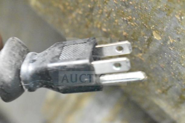 Power plug for Spartan SGBB-58 Commercial Back Bar Cooler, 115 Volts, close-up view.