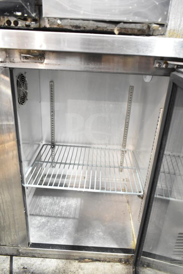 Spartan SGBB-79 commercial 3-door back bar cooler, stainless steel, shelving, 115V, used condition.