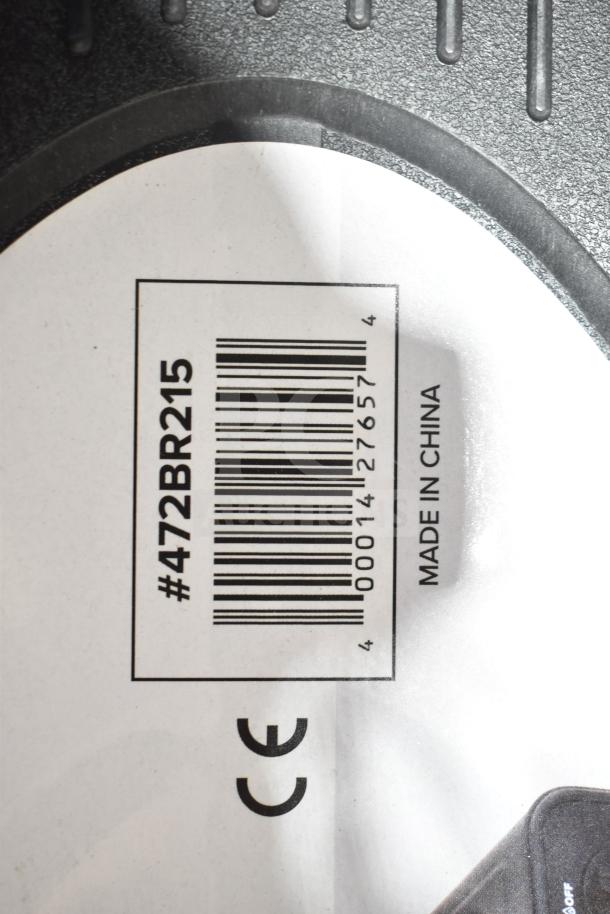 BRAND NEW scratch and dent Choice 472BR215 2-burner butane stove, 30000 BTU, brass burner. Barcode tag visible.