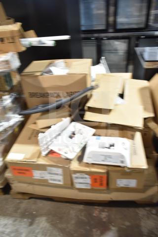12 new scratch and dent items including GE ballasts, DualLite LED emergency light back box; sold in bulk.